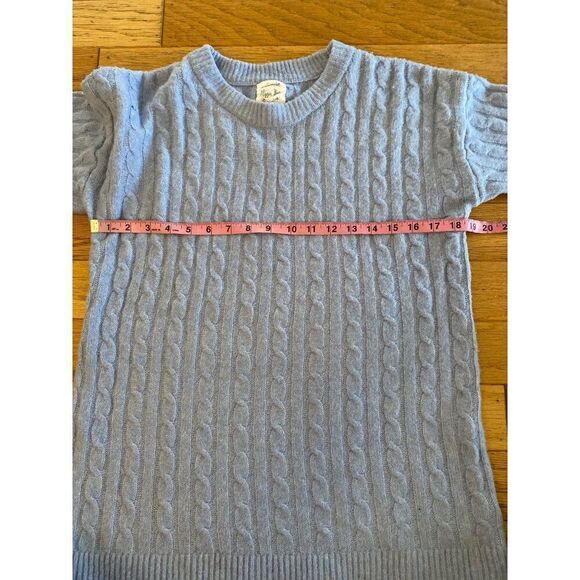 NWT Hippie Rose Women's blue crochet knit crew neck long sleeve sweater sz Small - Picture 4 of 8